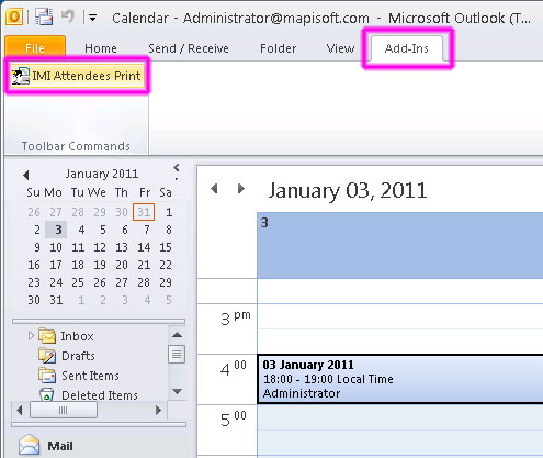 Start Microsoft Office Outlook 2010.